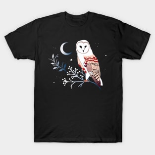 Owl on a frosted winter branch T-Shirt